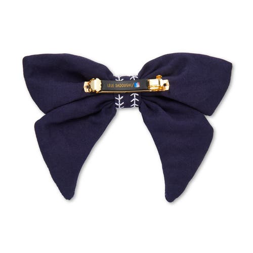 Lele Sadoughi Mlb Ny Yankees Bow Barrette In Blue