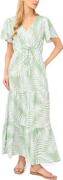 Vince Camuto Palm Print Maxi Dress