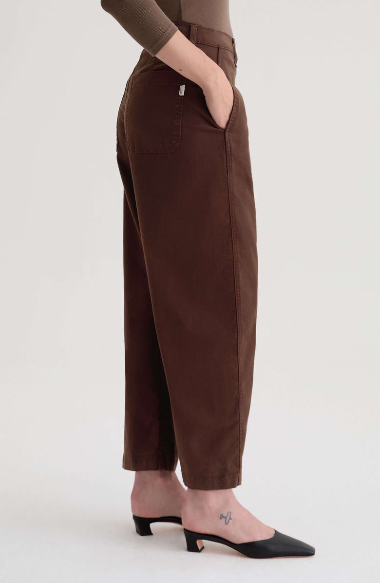 AG Fiona Ankle Barrel Leg Chinos, Alternate, color, Coffee Bean