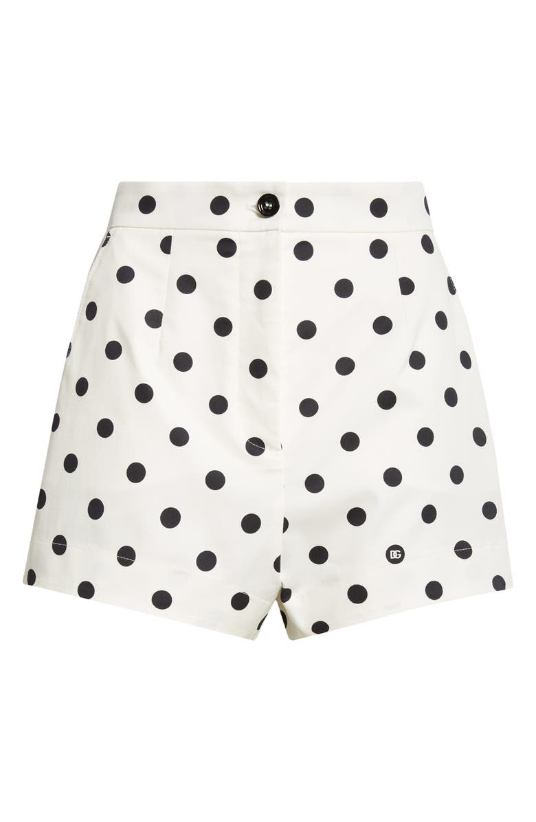 Dolce&Gabbana Polka Dot Stretch Cotton Shorts, Alternate, color, 
