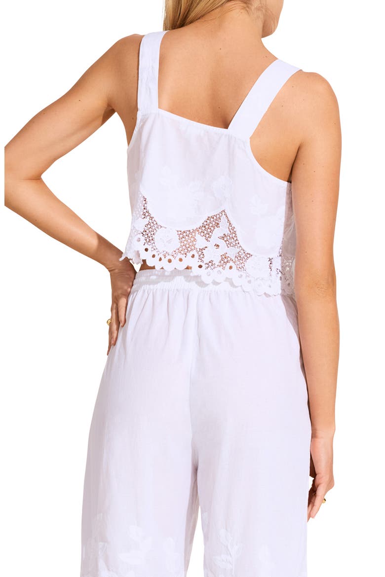 Flora Broderie Anglaise Trim Organic Cotton Cover-Up Top, Alternate, color, WHITE