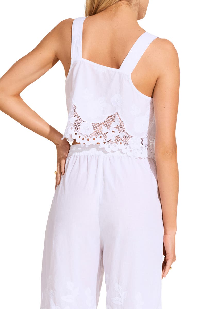 Vitamin A<sup>®</sup> Flora Broderie Anglaise Trim Organic Cotton Cover-Up Top, Alternate, color, White