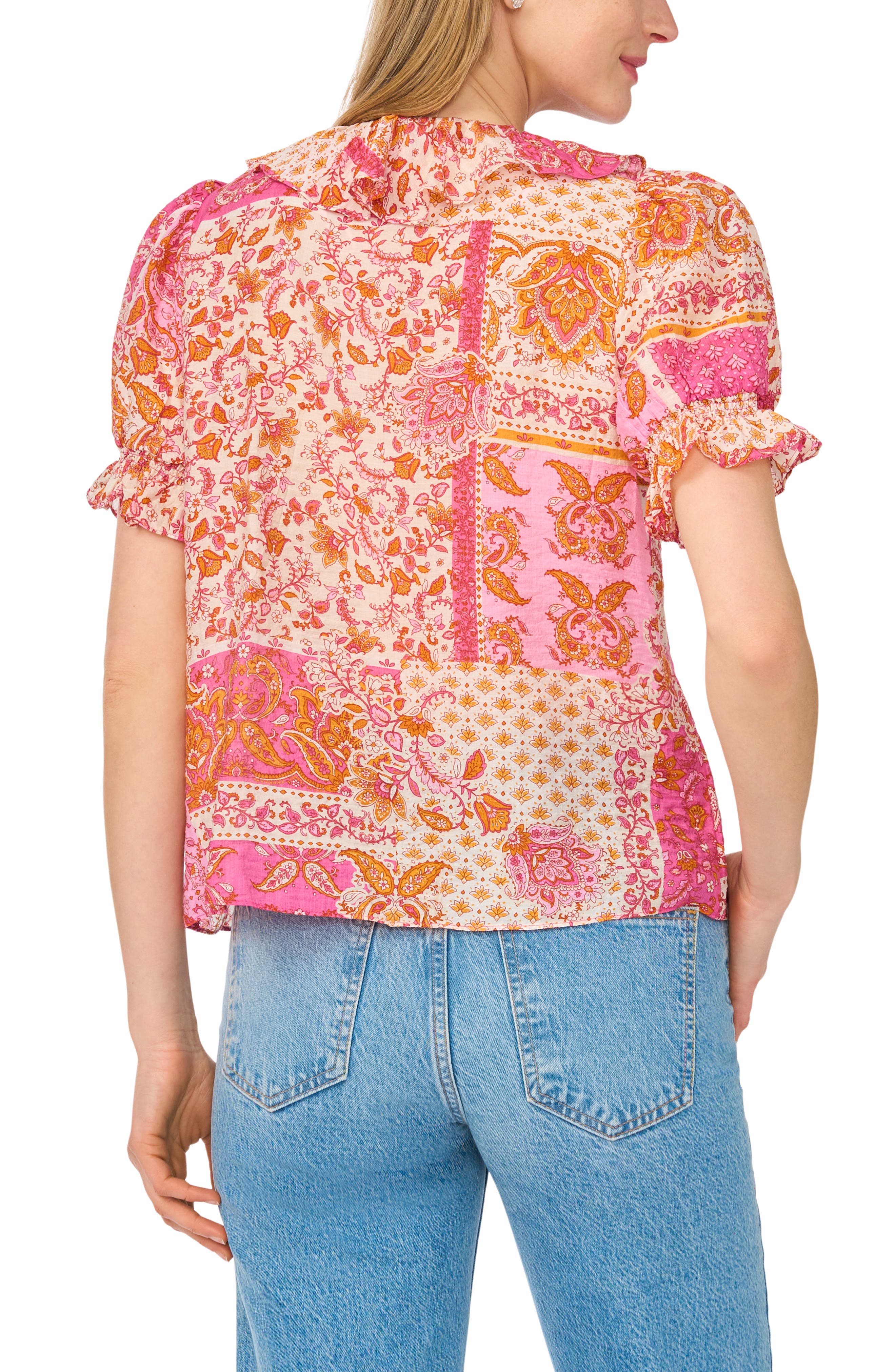 Puff Sleeve Pintuck Top - image 2