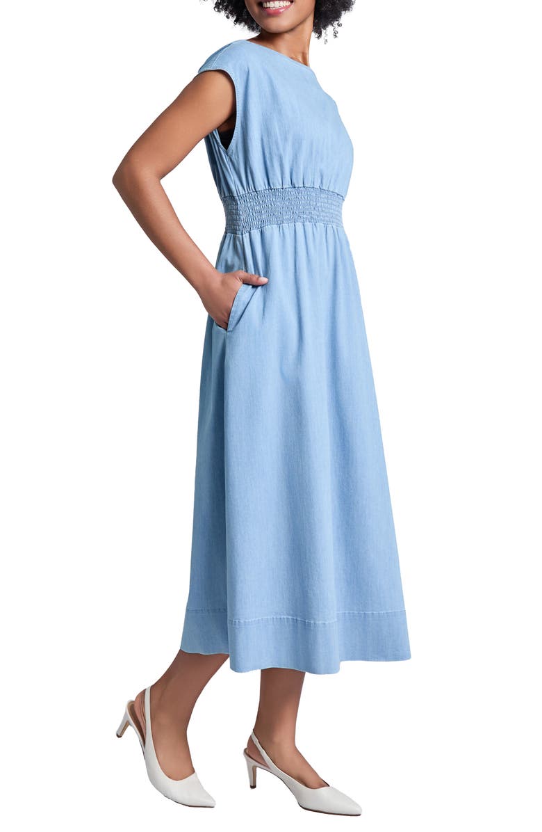 Jones New York Smocked Waist Midi Dress, Alternate, color, 