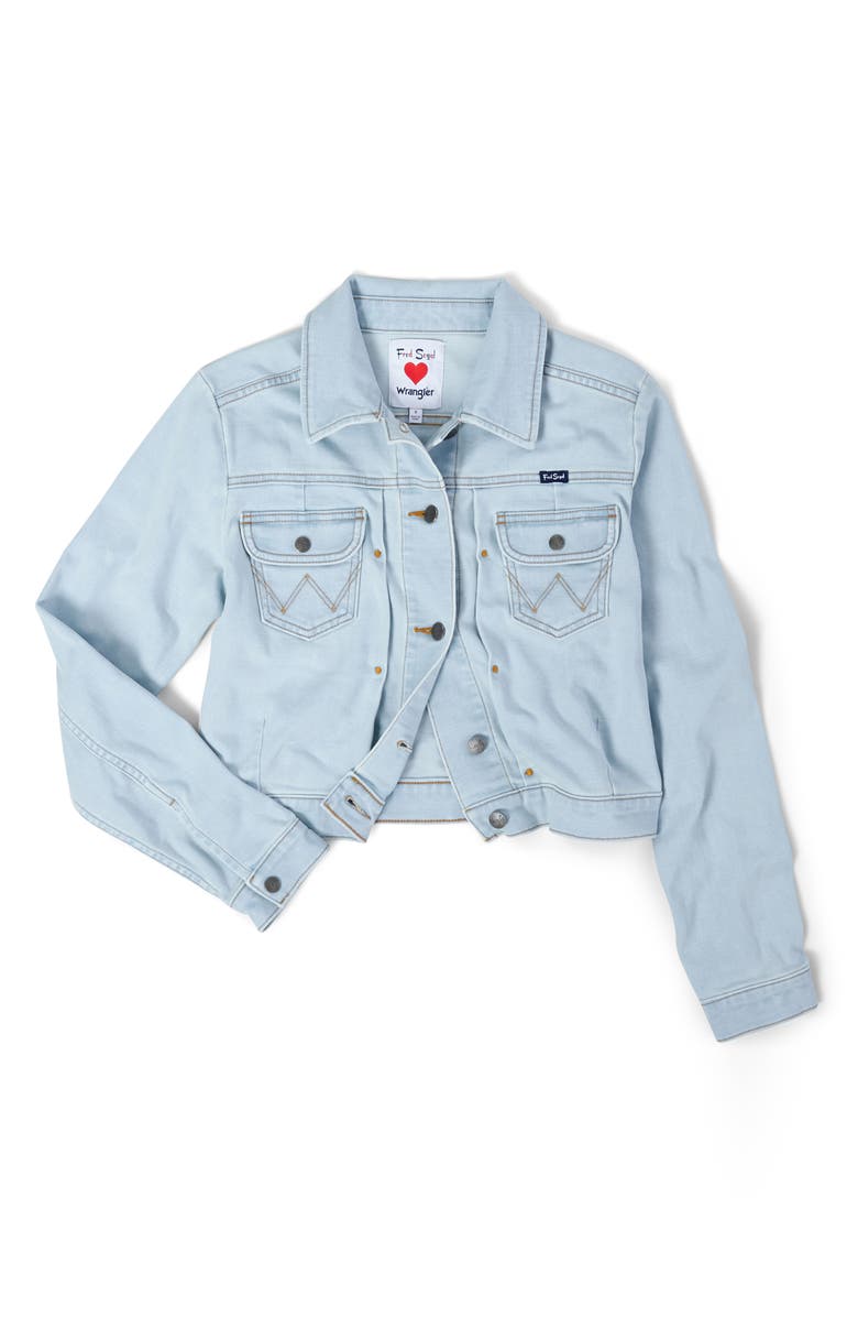 Wrangler Pleat Crop Denim Jacket, Alternate, color, 