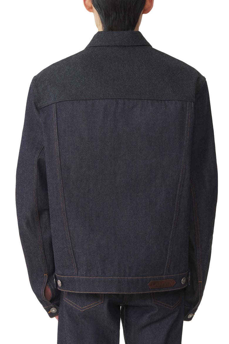 Classic Jacket In Denim And Wool Flannel, Alternate, color, Navy Blue