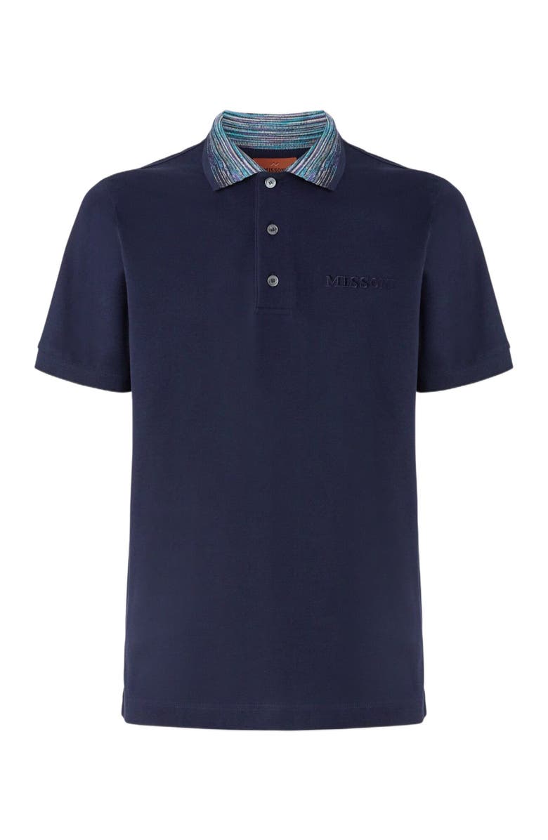 Missoni Cotton Polo Shirt With Slub Collar And Logo Lettering, Alternate, color, 