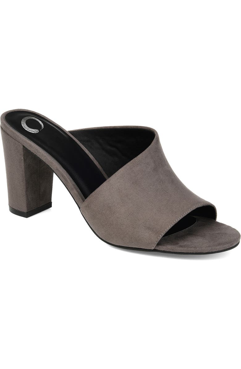 Journee Collection Allea Block Heel Mule - Wide Width, Main, color, Grey