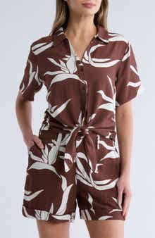 Sanctuary Baja Short Sleeve Tie Front Button-Up Shirt