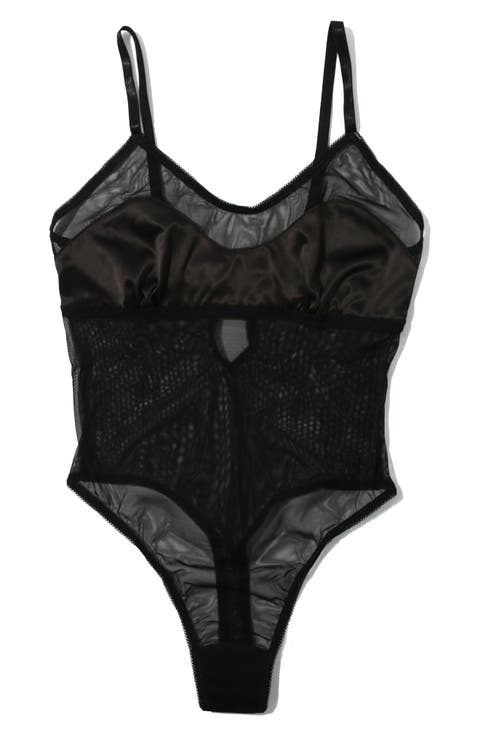 Sheer Mesh Thong Bodysuit