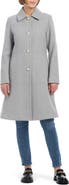 Kate Spade New York imitation pearl button wool blend coat