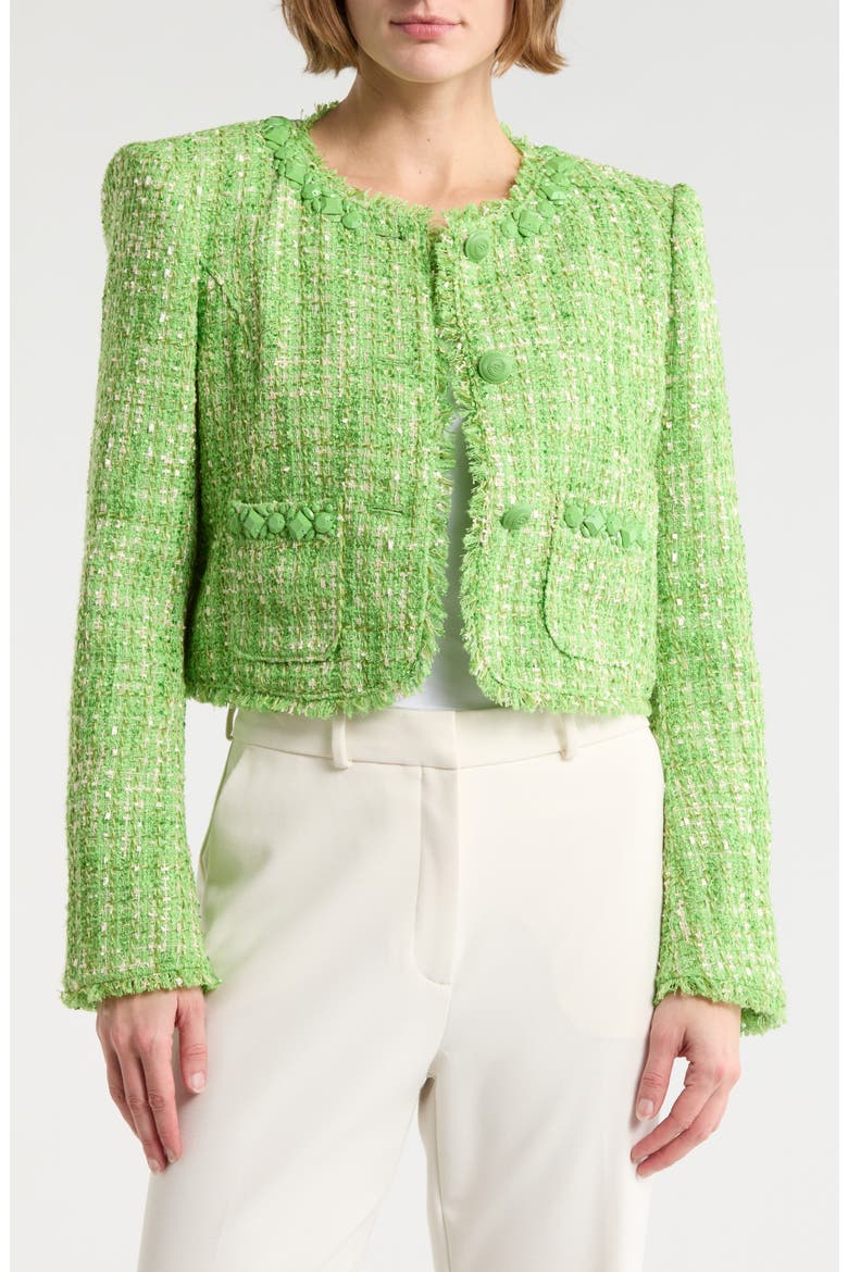 Lucie Bouclé Audette Jacket, Main, color, THISTLE GREEN MULTI