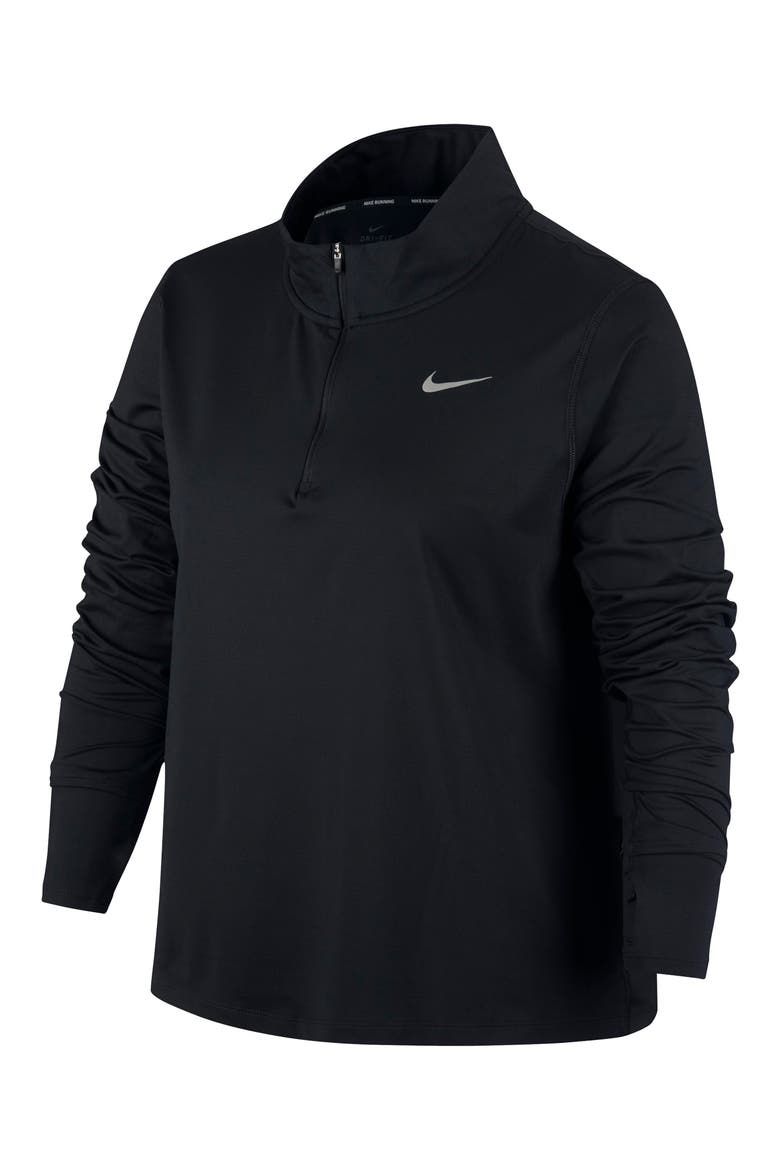 Element Half Zip Running Top, Main, color, BLACK/ REFLECTIVE SILV