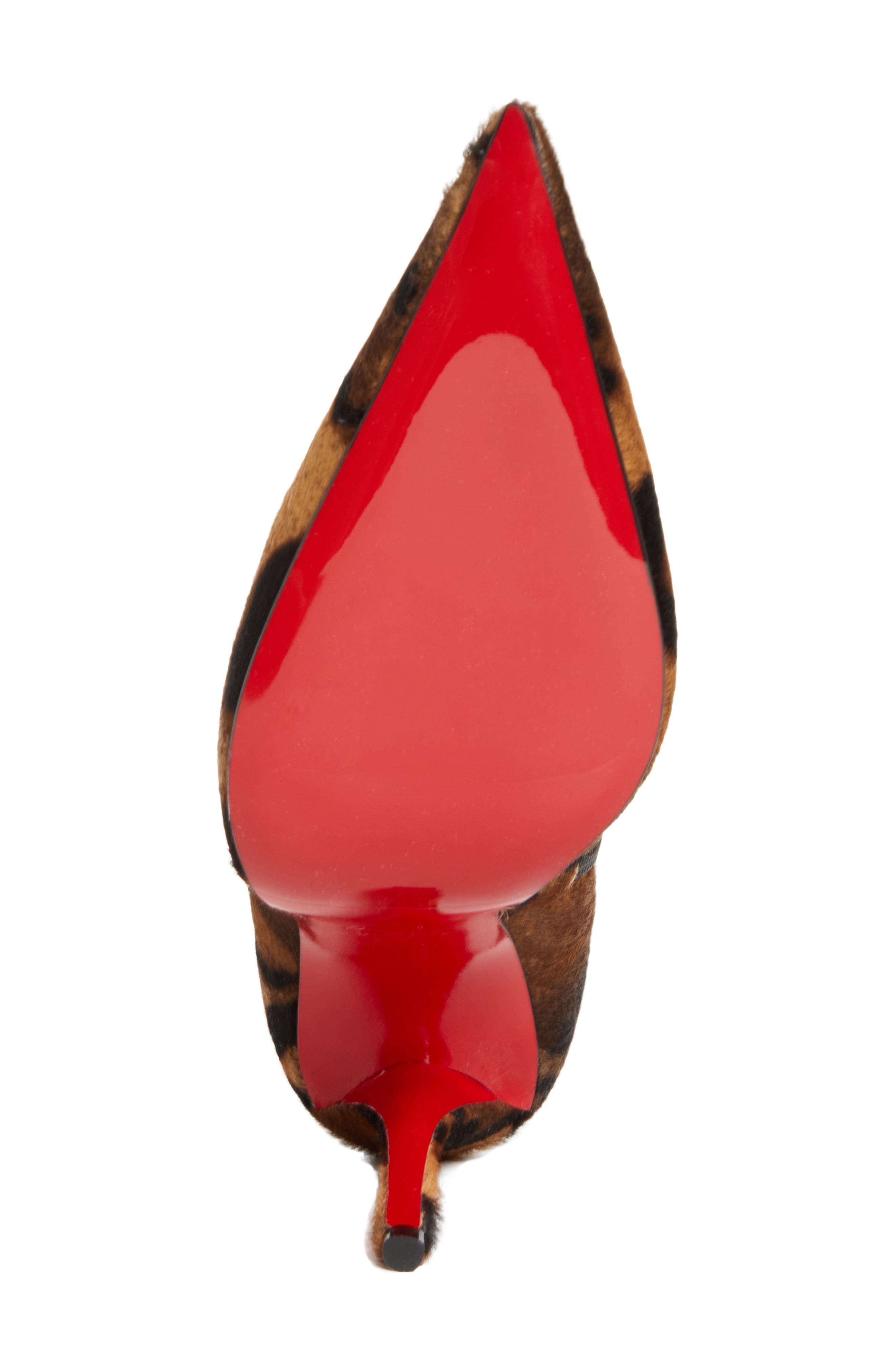 Christian Louboutin Miss Z Genuine Calf Hair Pointed Toe Bootie, Alternate, color, Brown