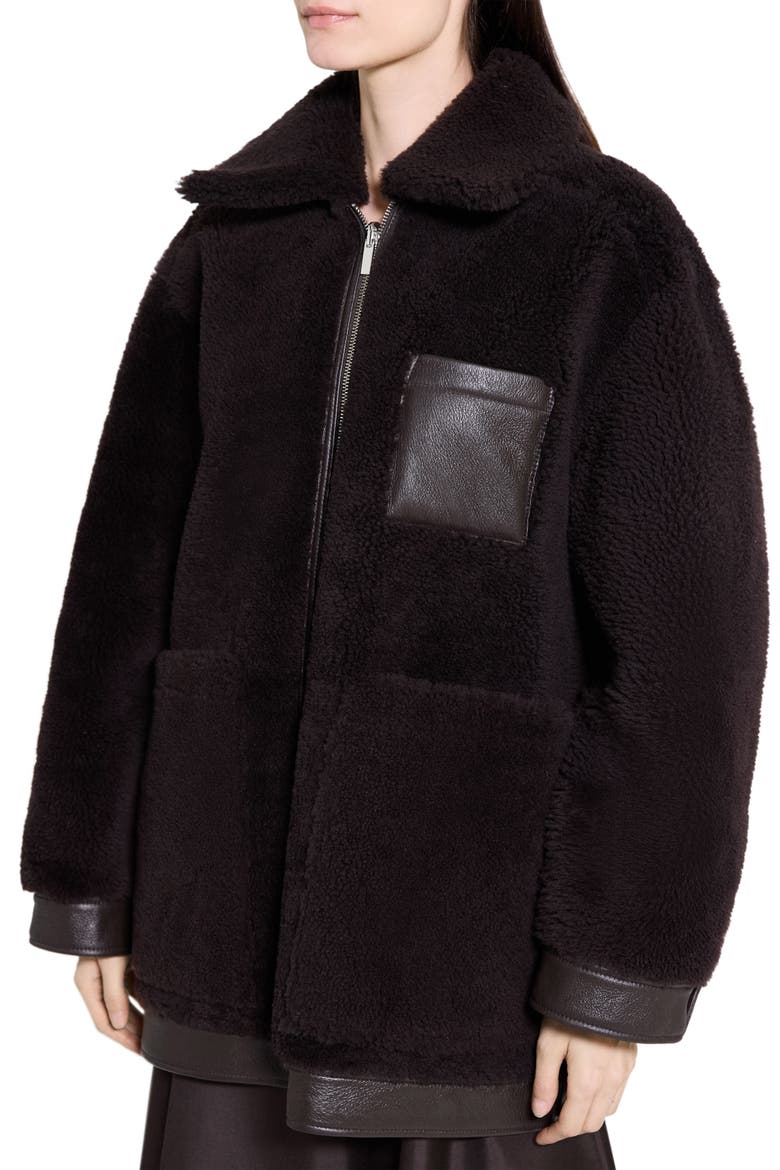 Genuine Shearling Reversible Coat, Alternate, color, CACAO