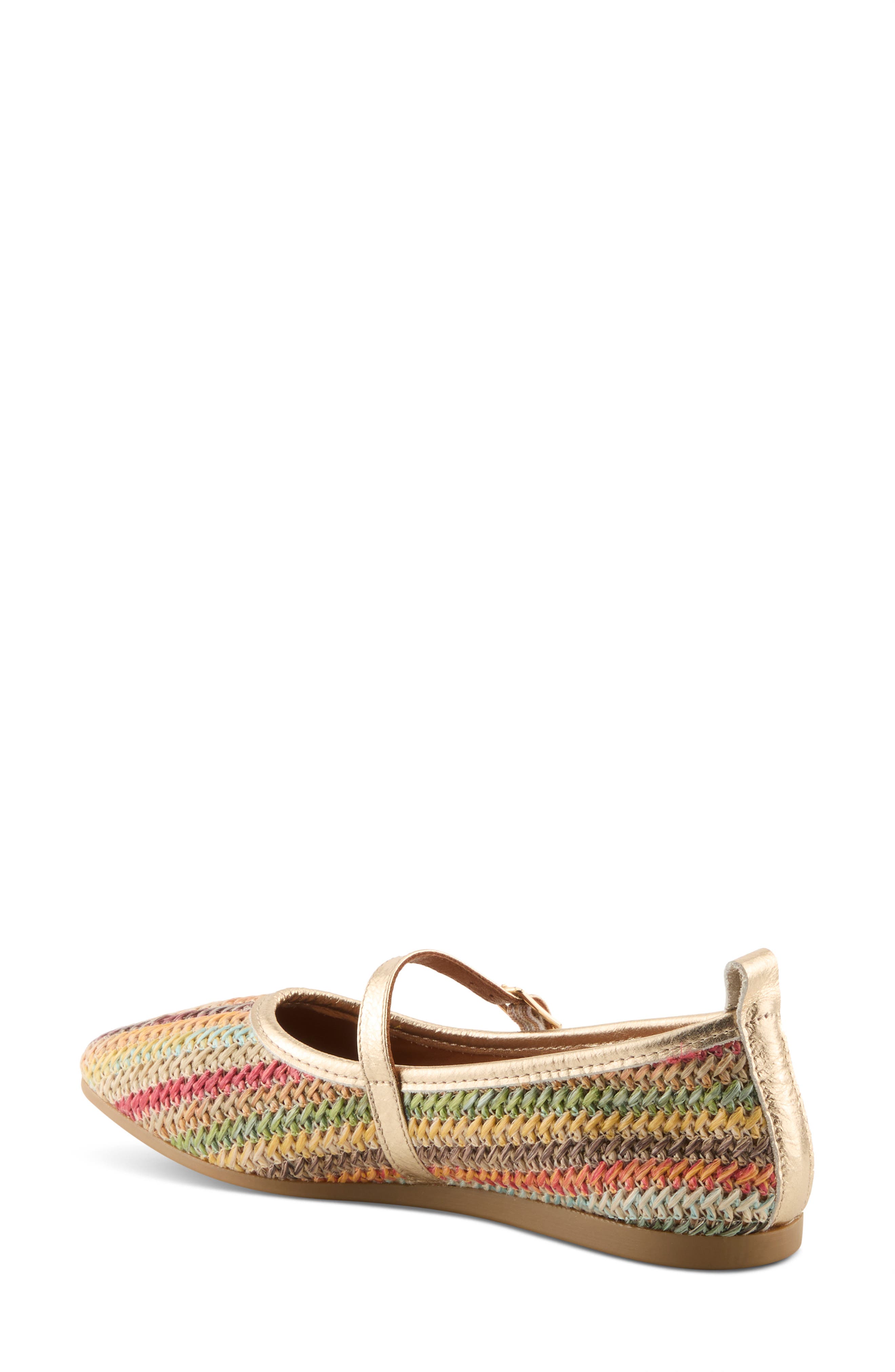 AZURA BY SPRING STEP Multicolor Raffia Ballet Flat, Alternate, color, Rainbow