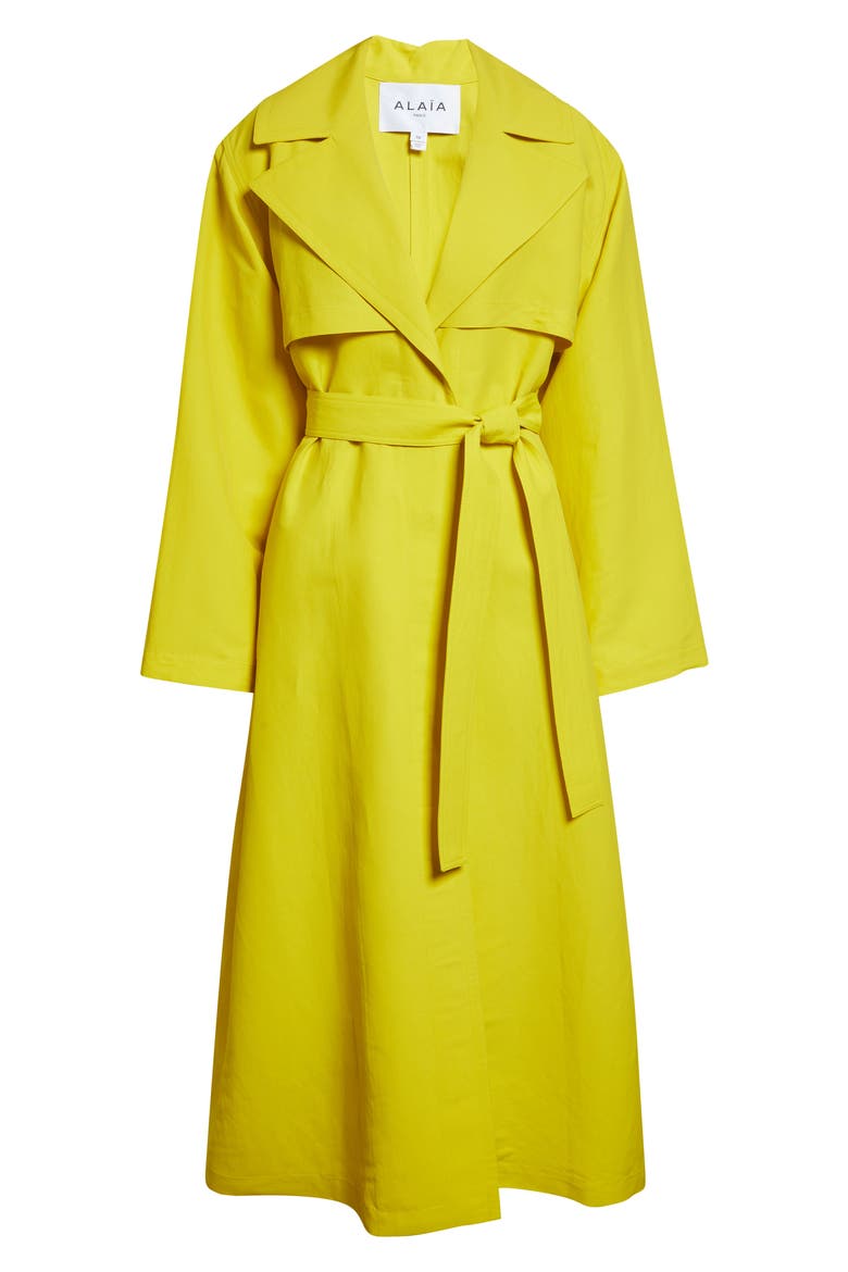 Paper Blend Poplin Trench Coat, Main, color, LIME