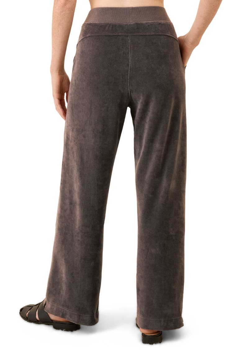 Organic Cotton Pure Velour Wide Leg Pant, Alternate, color, Graphite