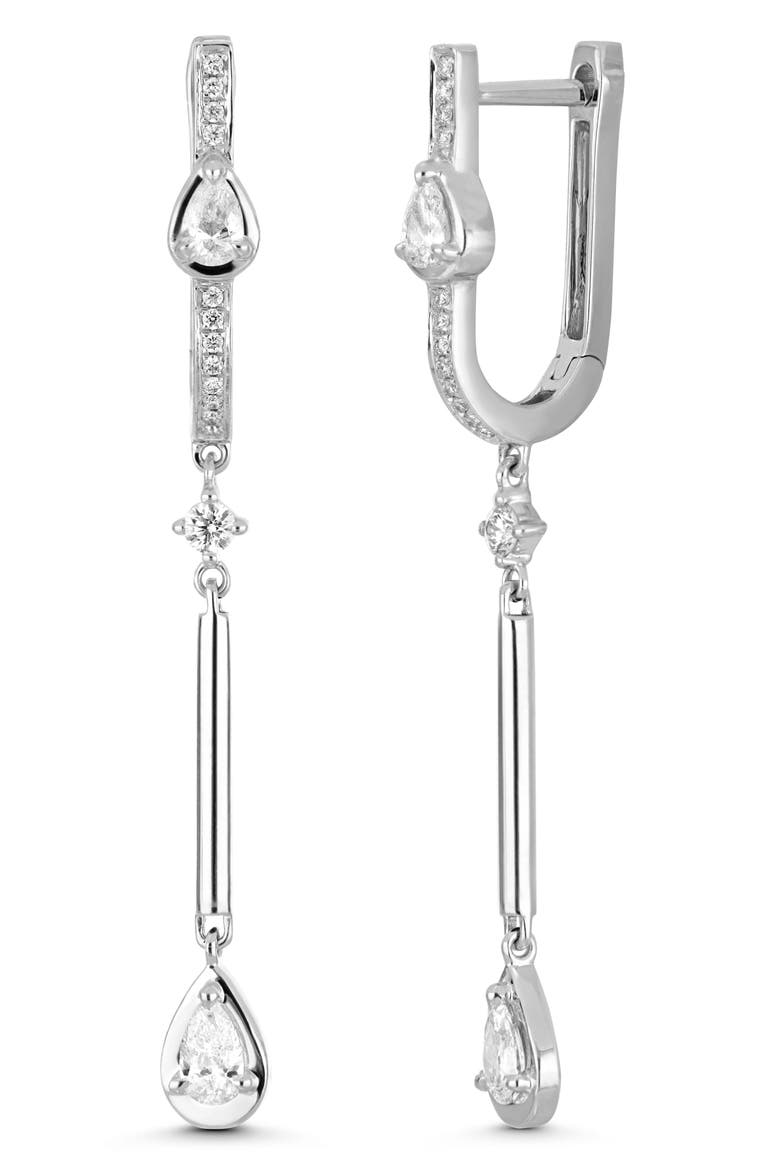 Maya 18k Gold Diamond Bar Drop Earrings, Main, color, 18KW