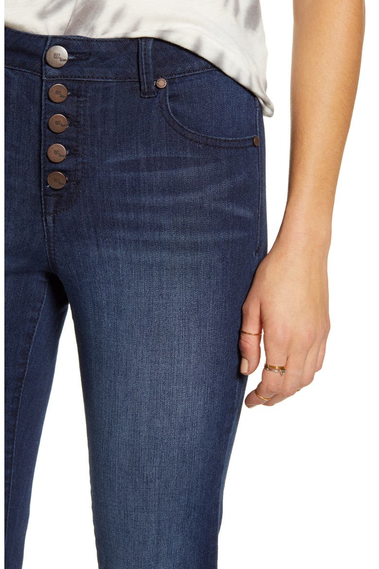 Button Front High Waist Crop Flare Jeans, Alternate, color, GAVIN