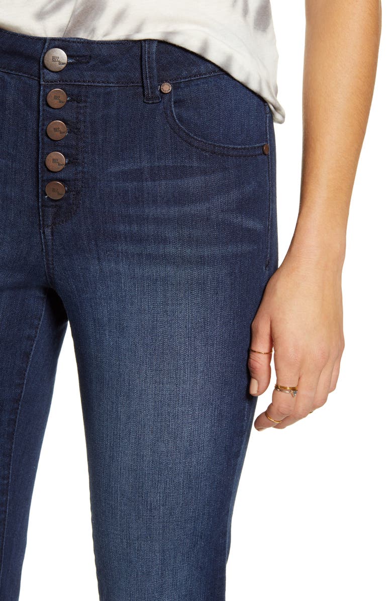 1822 Denim Button Front High Waist Crop Flare Jeans, Alternate, color, 