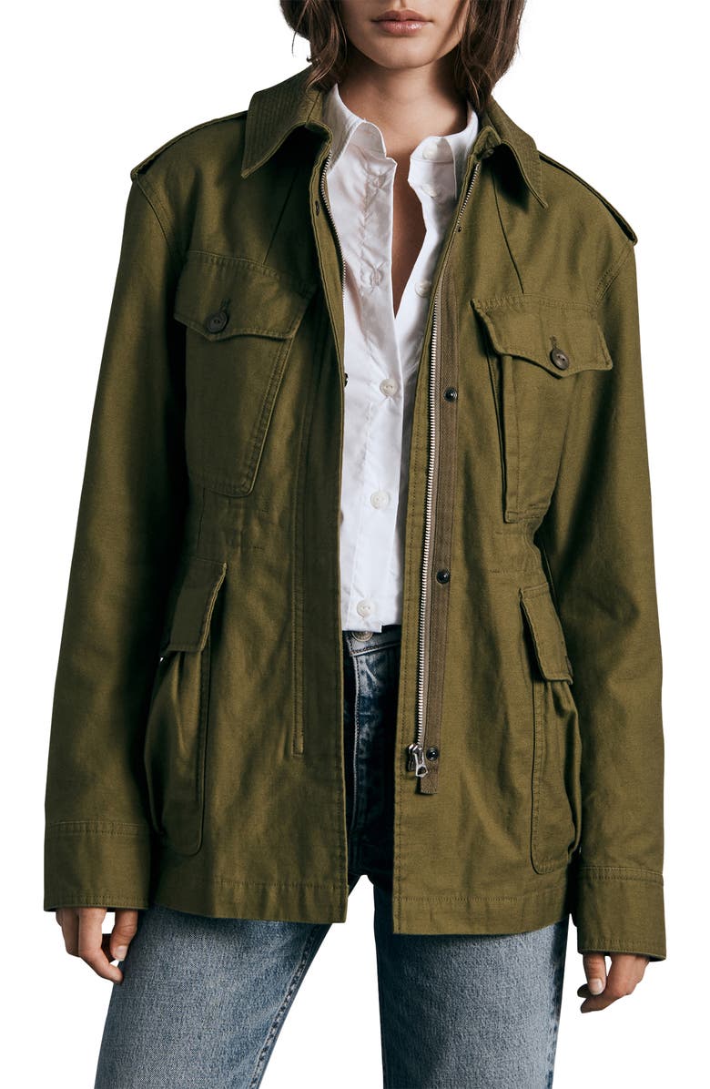 rag & bone ICONS Lorenz Cotton Military Jacket, Main, color, Army Green