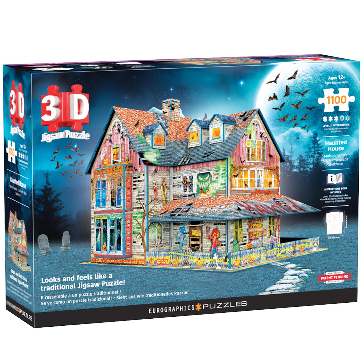 Eurographics Haunted House 3D Puzzle 1100 Pieces in Multicolored 