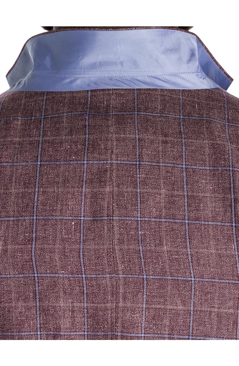 Oak Hill Premium by DXL Big & Tall Windowpane Sport Coat, Alternate, color, Berry
