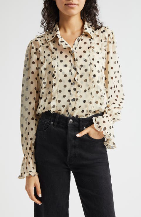 Estelle Polka Dot Button-Up Shirt