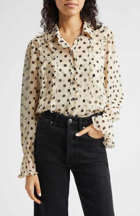 Cinq à Sept Estelle Polka Dot Button-Up Shirt
