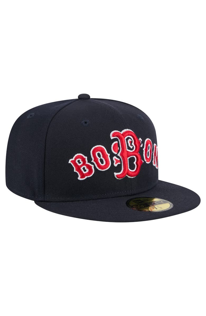 New Era Men's New Era Navy Boston Red Sox Overlap 59FIFTY Fitted Hat, Alternate, color, Navy