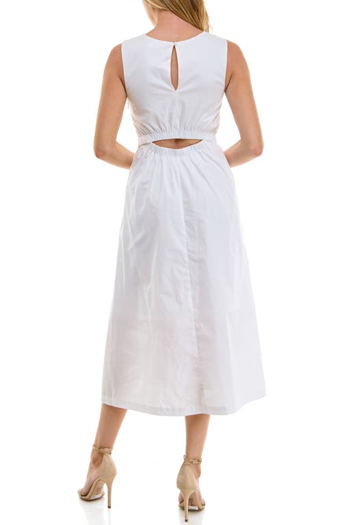 Socialite Sleeveless Cutout Cotton Midi Sundress In White