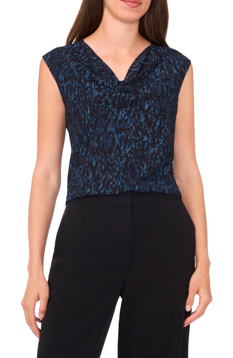 Halogen<sup>®</sup> Wave Texture Cowl Neck Top, Main, color, Rich Black