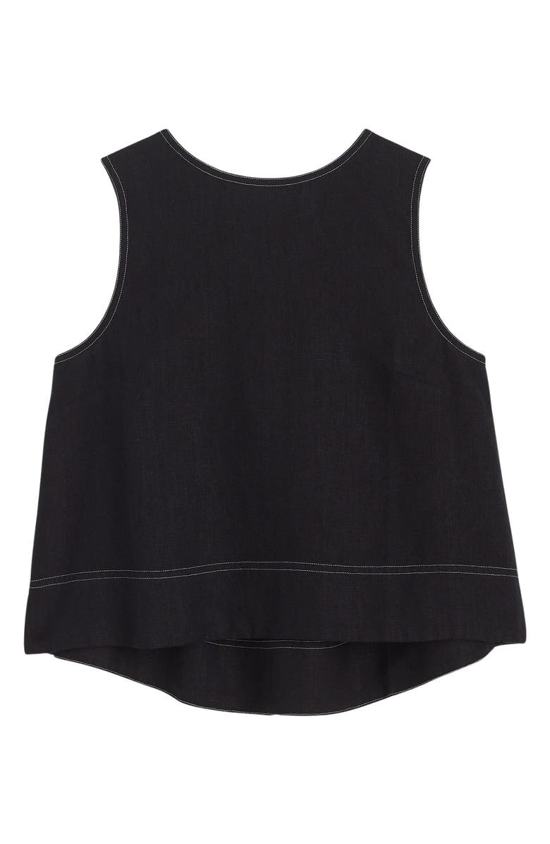Madewell Pleated Linen Sleeveless Shell Top, Alternate, color,