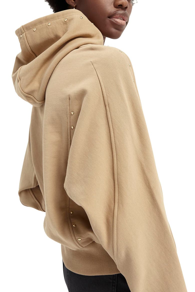 Studded Oversize Hoodie, Alternate, color, SAND