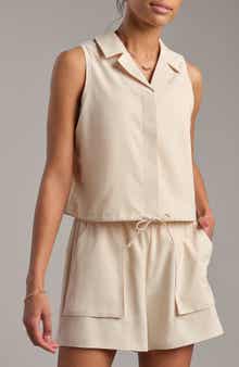 Rhone Mirage Sleeveless Performance Button-Up Shirt