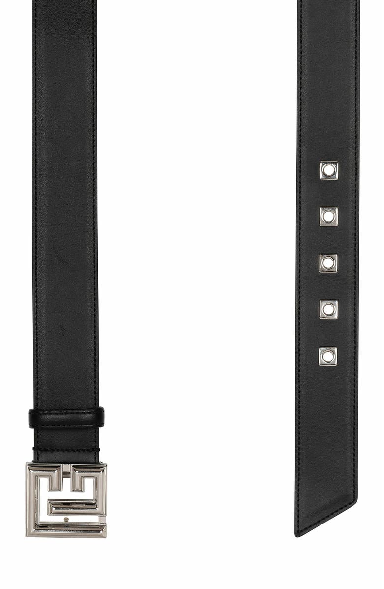 Balmain Leather P-Belt, Alternate, color, 