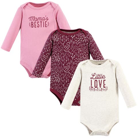 Little Soft Cotton Long-Sleeve One-Piece 3Pk