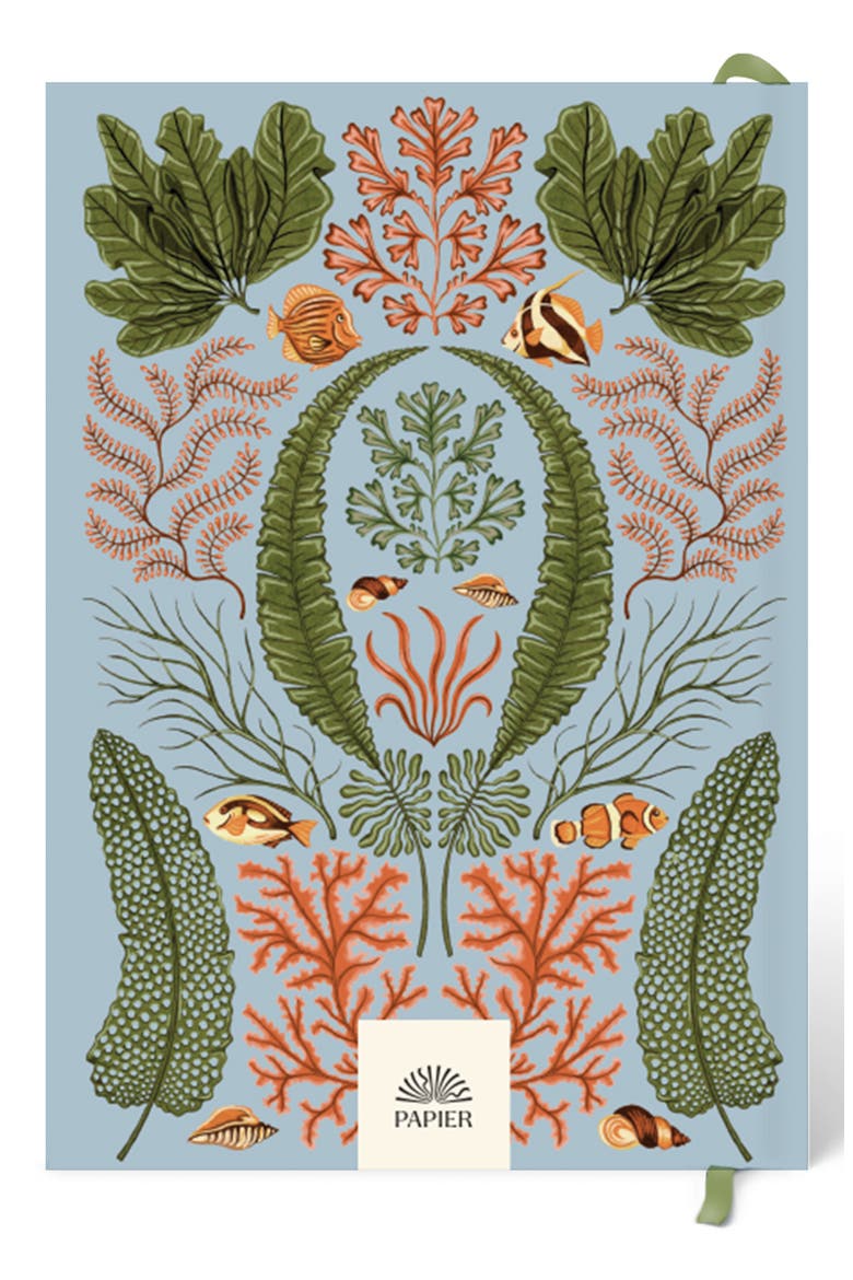 Coral Reef Travel Journal, Alternate, color, LIGHT/ PASTEL BLUE
