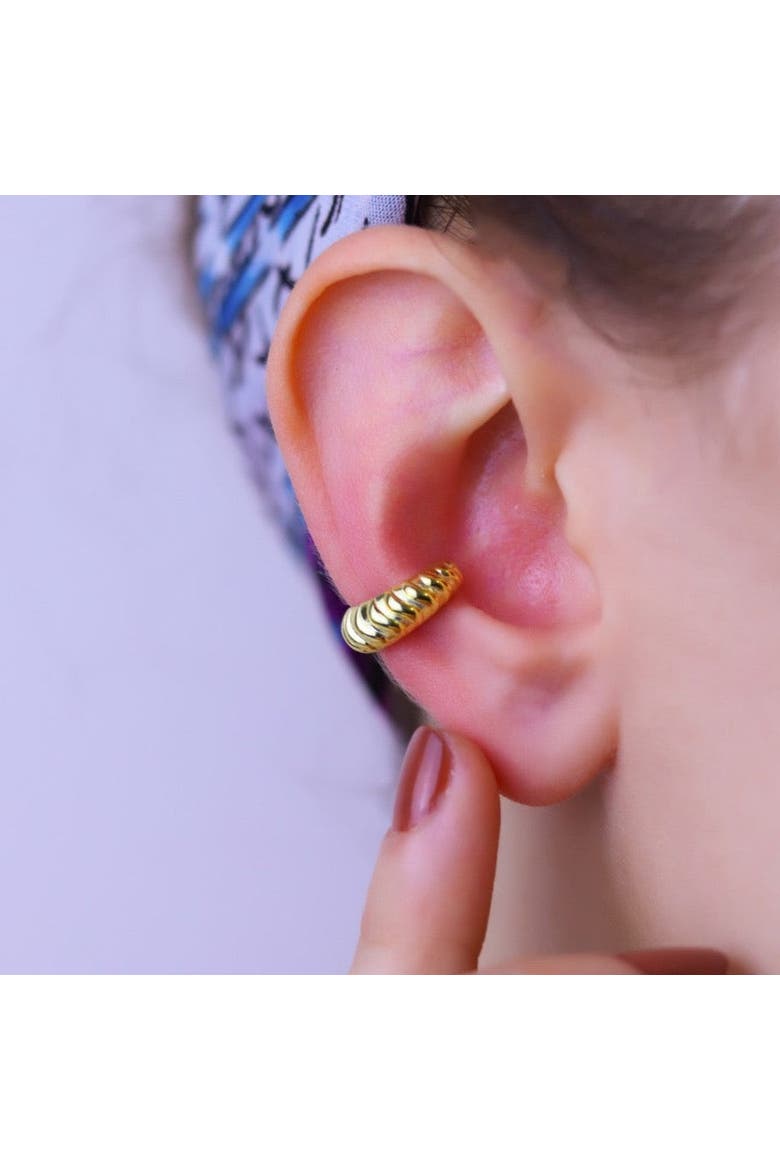 Croissant Ear Cuff No Piercing Sterling Silver 1 Piece, Alternate, color, Gold