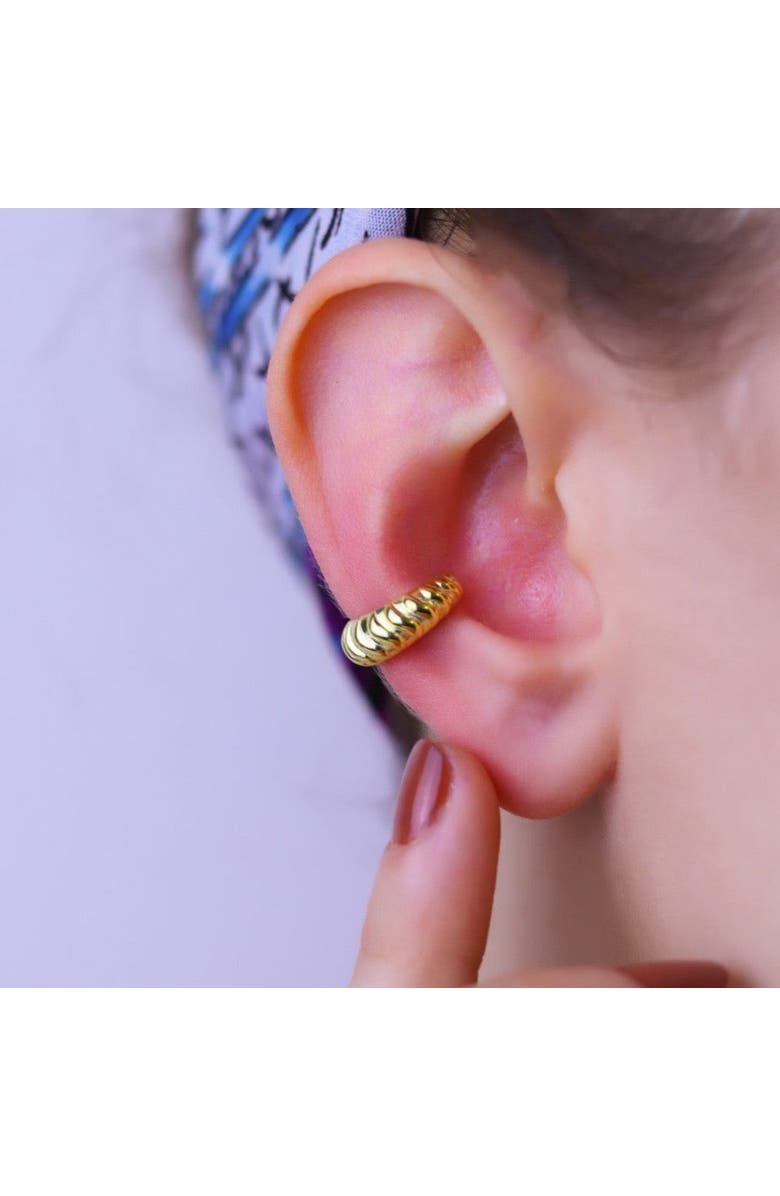 Spero London Croissant Ear Cuff No Piercing Sterling Silver 1 Piece, Alternate, color, Gold