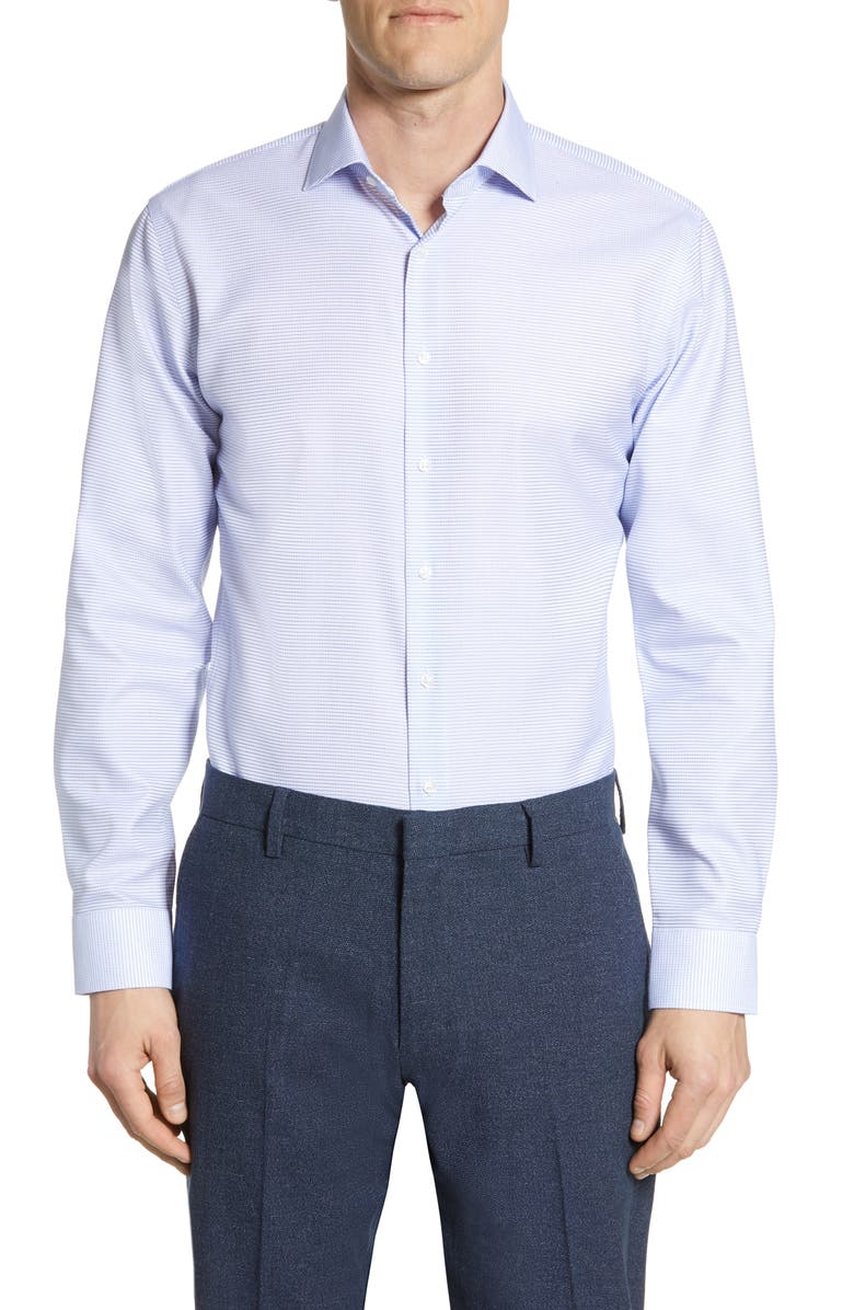 NORDSTROM MEN'S SHOP Trim Fit Stretch Non-Iron Check Dress Shirt, Main, color,