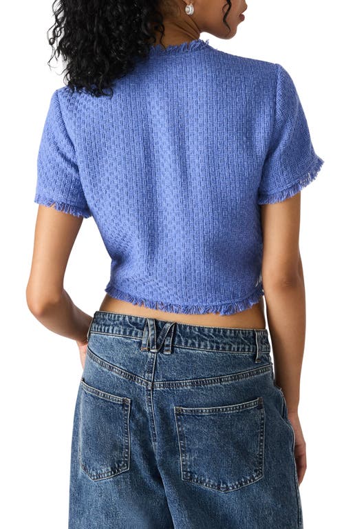 Steve Madden Laylah Tweed Crop Top In Blue