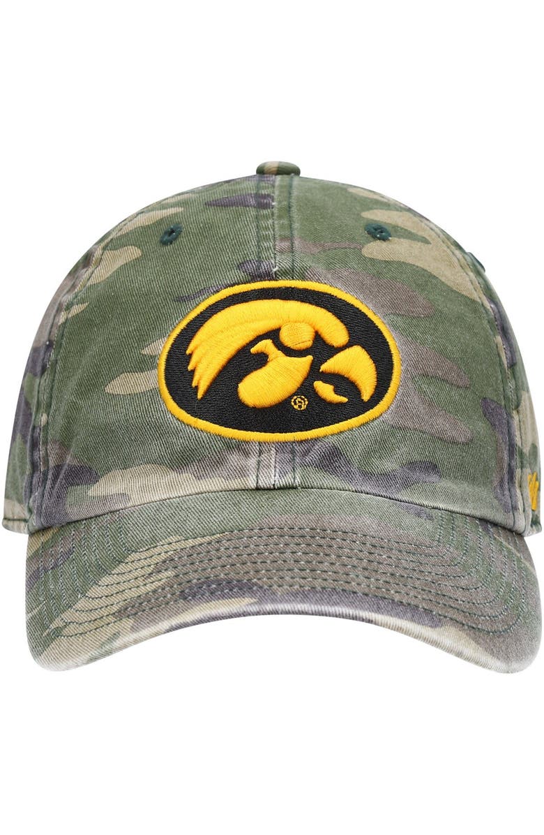 '47 Men's '47 Camo Iowa Hawkeyes Clean Up Core Adjustable Hat, Alternate, color, 