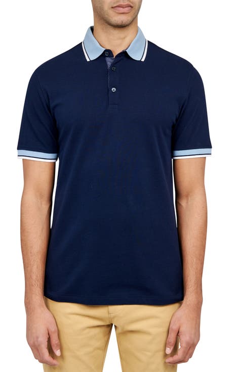 Slim Fit Solid Cotton Stretch Pique Polo