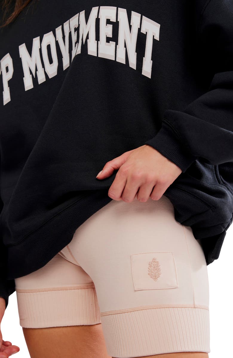 Free People FP Movement Victory Sweatshirt & Shorts Set, Alternate, color, Black/ Ballet Slipper