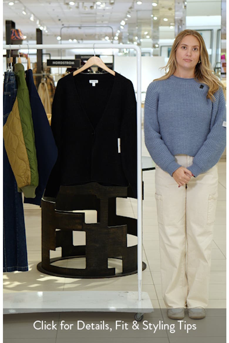 One-Button V-Neck Rib Cardigan video