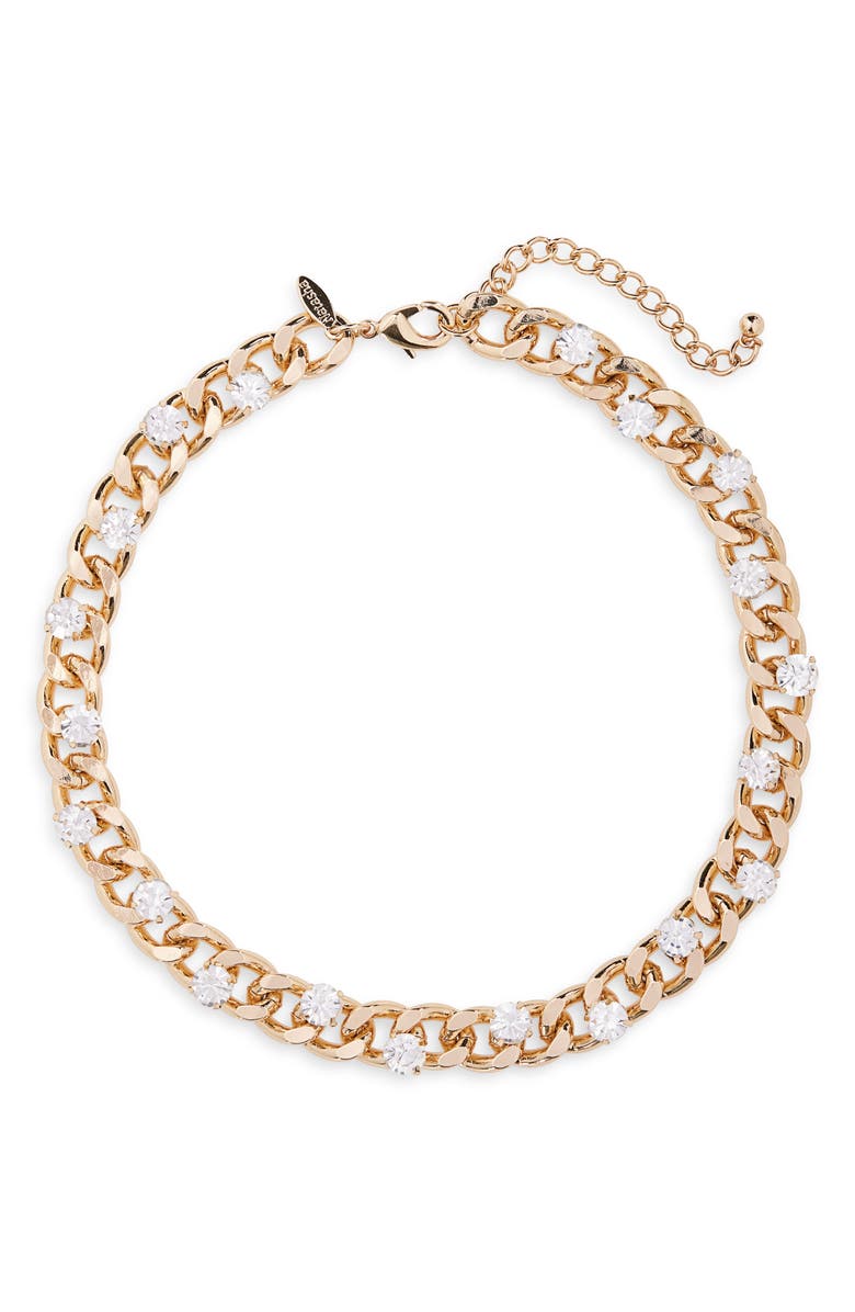 Tasha Crystal Chain Link Necklace, Main, color, Gold Crystal