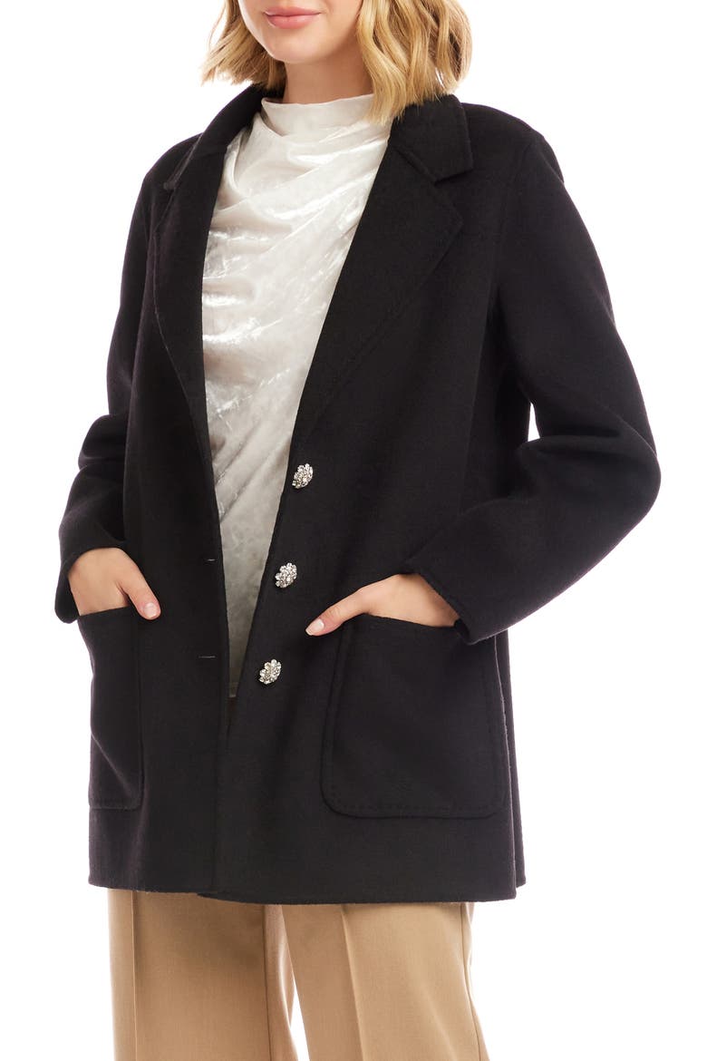 Oversize Brushed Blazer, Alternate, color, BLACK