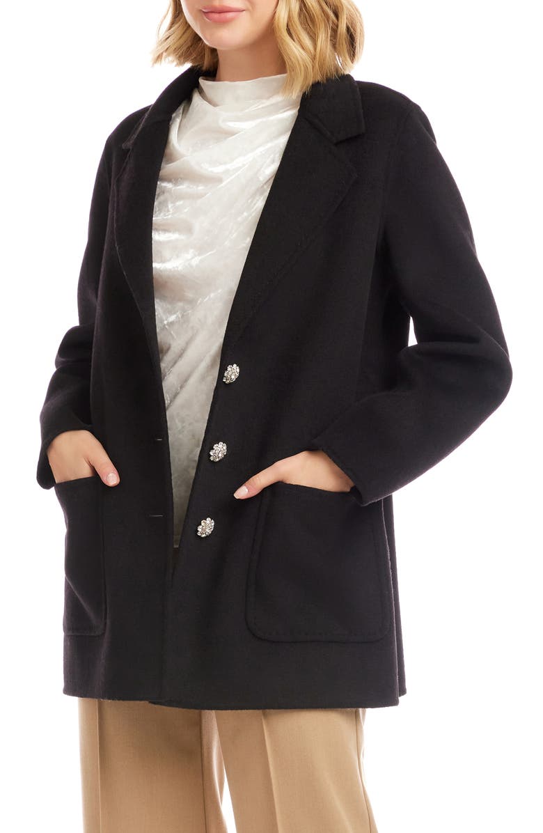 Karen Kane Oversize Brushed Blazer, Alternate, color, Black